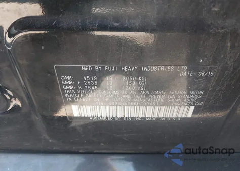 2017 Subaru Legacy 2.5I Premium from USA, damaged, VIN 4S3BNAF66H3004611